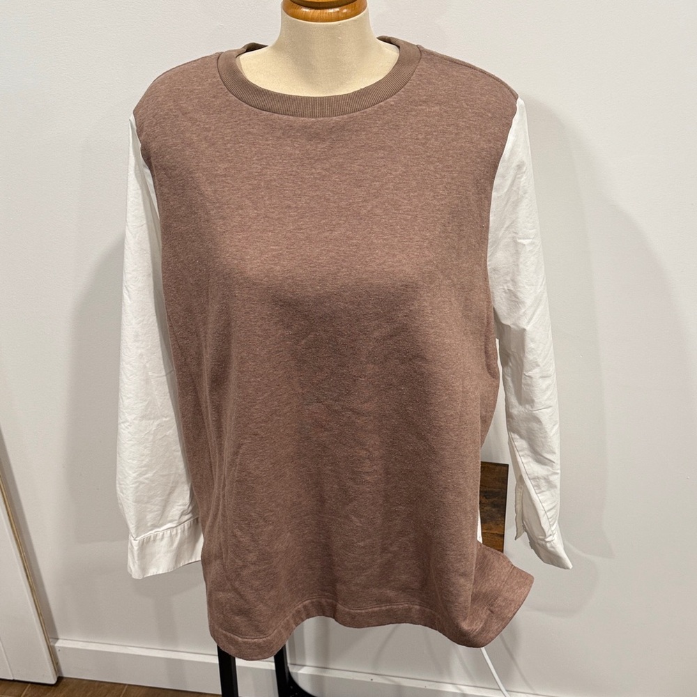 Penningtons Cozy Tan and Cream Top